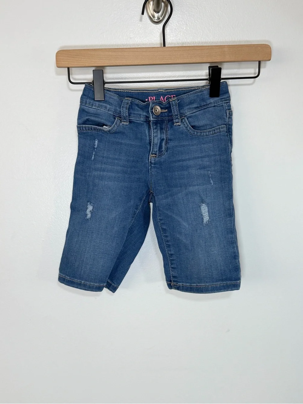 The Children's Place Girls' Blue Denim Bermuda Shorts - 6S